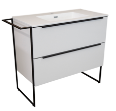 Loft 900 Cabinet & Vanity (Universal Towel Rail) White - 1015X460X845mm