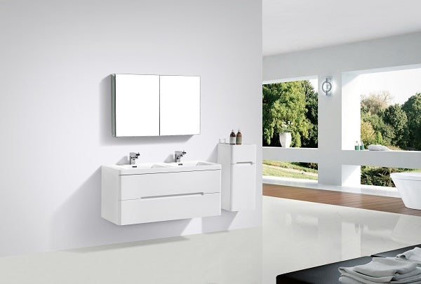 Venice 1200 White Double Draw Vanity Set