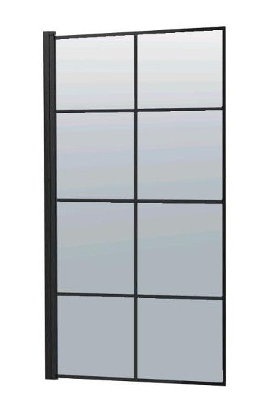 Shower Screen Bath Black 8 Panel Blanca 800x1400mm