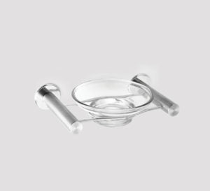 Slimline Soap Dish Glass Brushed Stainless