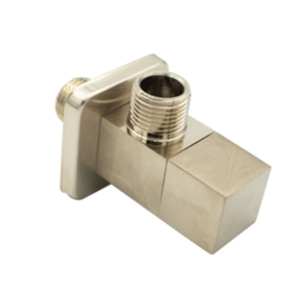 Gio Square Quarter Turn Angle Valve in Brushed Nickel