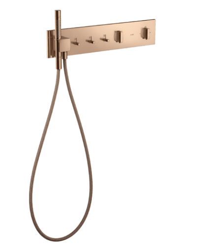 Thermostatic Module 540/110 for Concealed Installation for 3 Functions Polished Red Gold