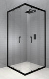 Lave Seine Corner Entry Shower 985x985x1950mm (5mm) - Black Frame Clear Glass