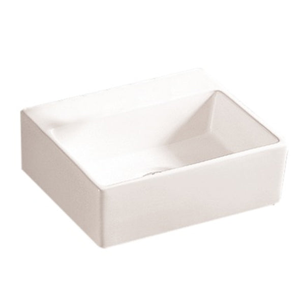 Gio Xavi 1Th, Rectangular, Small, Wall Hung or Counter Top Basin Polished White 330X290X110mm