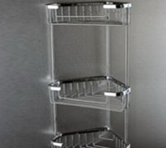 3 Tier Corner Caddy Solid Brass Chromed
