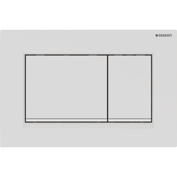 Sigma30 actuator plate for dual flush: white matt coated, easy-to-clean coated, white