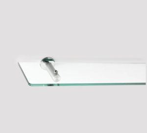 Slimline Glass Shelf Brushed Stainless Steel