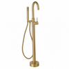 Neo Single Lever Round Free Standing Bath Mixer With H/S Brushed Brass