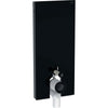 Monolith sanitary module for floor-standing WC, 114 cm, front cladding made of glass: black