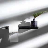 Black Toilet Roll Holder Made From Powder Coated Treated 3Cr Mild Steel395mm35mm (H) 90mm (W)