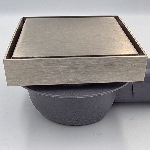 120MM REVERSIBLE SQUARE SOLID SHOWER TRAP NICKEL