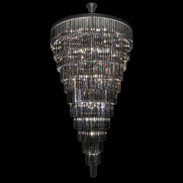 34xE14 Smoke Crystal 12 Tier Chand Black