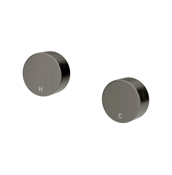Wall Tap Set Quarter Turn Ceramic Spindle Thermostatic Tap Brushed Gun Metal
