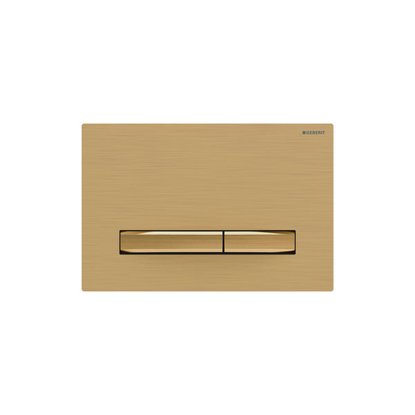 Sigma50 actuator plate for dual flush, metal colour brass: brass, brass, brushed, easy-to-clean coat