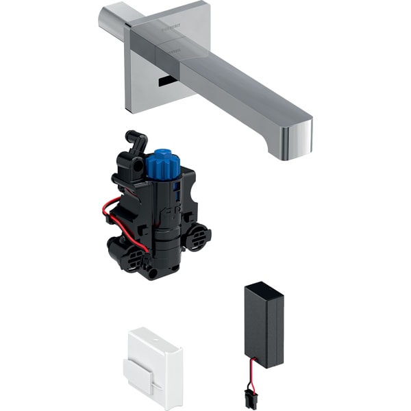Washbasin tap Brenta, wall-mounted, battery operation, for concealed function box: bright c