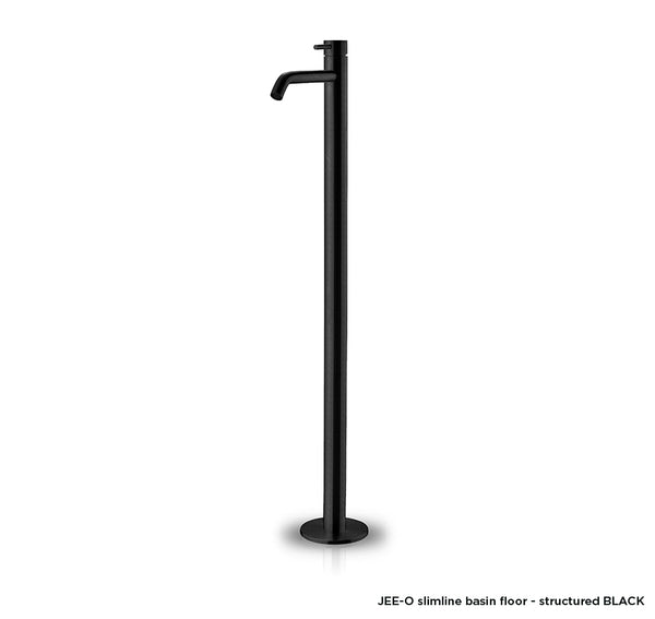 JEE-O Slimline Freestanding Basin Mixer Stainless Steel, Structured Black