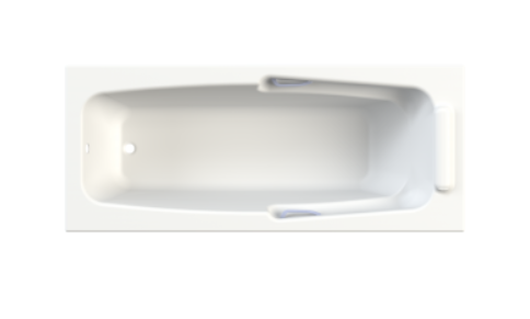 New York Bath Built In 1800x750mm Polished White With Handles