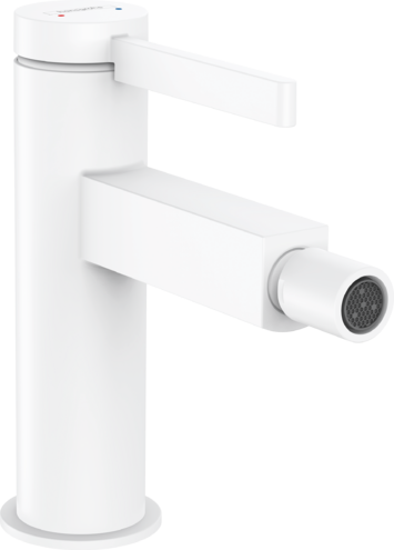 Hansgrohe Finoris Single Lever Bidet Mixer With Push-Open Waste Set Matt White