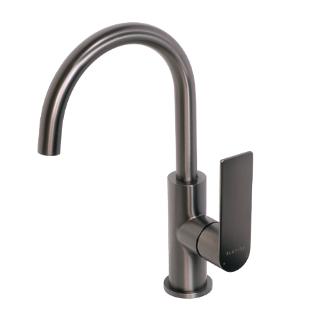 Silk Gunmetal Gooseneck Basin Mixer