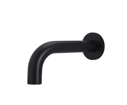 Round Curved Basin Spout 130mm - Matte Black