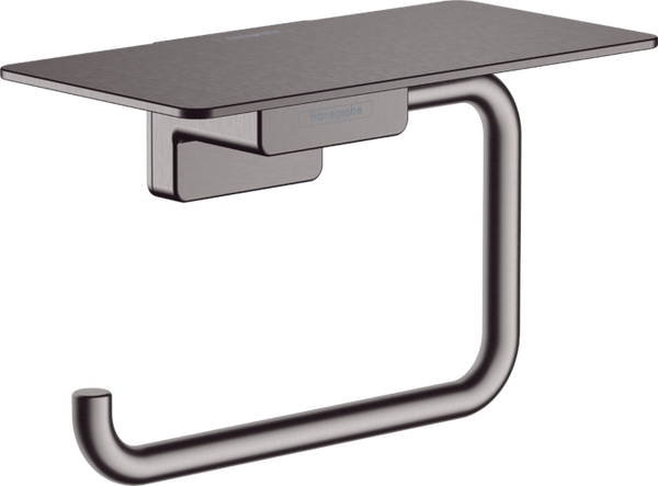 Hansgrohe Addstoris Toilet Paper Holder With Shelf Brushed Black Chrome