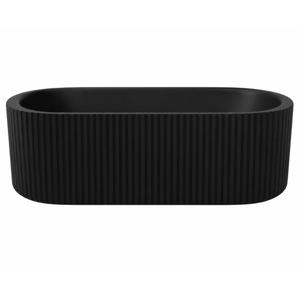 Aryna Freestanding Bath Fluted Black - 1875x910x530mm