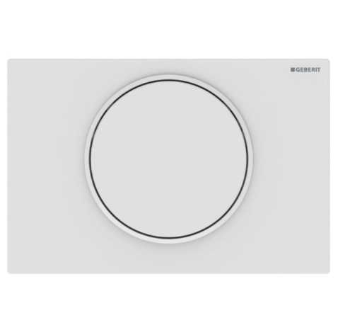 Sigma10 Flush Plate in Stainless Steel, for Flush Stop Flushing White Matt