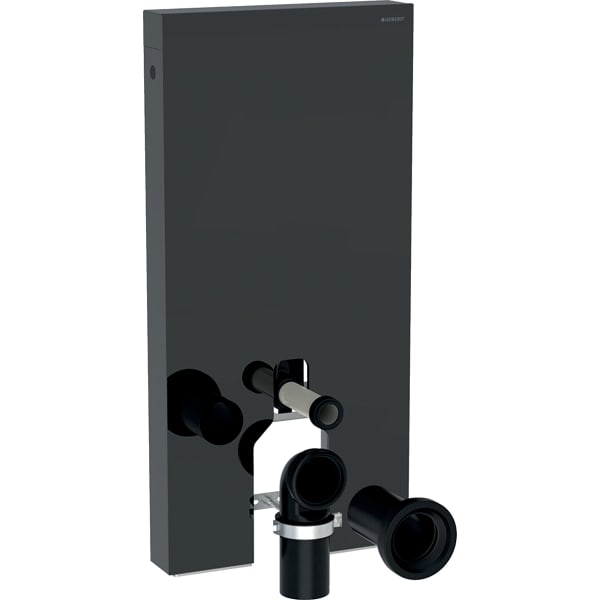 Monolith sanitary module for floor-standing WC, 101 cm, front cladding made of glass: lava
