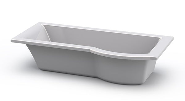 Tokyo Left HandShower Bath Polished White1700x750x400mm