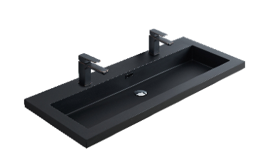Lave Resin Basin Black Single 2 Tap Holes