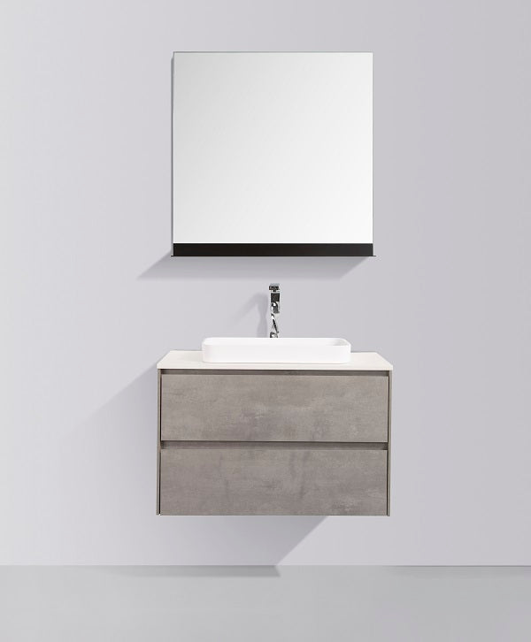 Madrid 800 Concrete Double Drawer Vanity Set