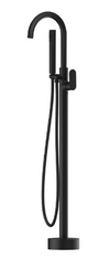 Satin Black RoundFree Standing Bath Mixer with Hand Shower
