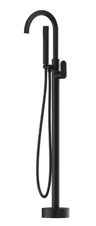 Satin Black RoundFree Standing Bath Mixer with Hand Shower