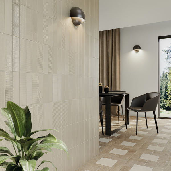 Texiture Pattern Mix Alabaster 62,5x250x8,5mm Matt Ceramic (0.45sqm/box)