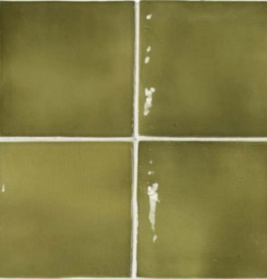 Manacor Cuarado Basil Green 100x100x9mm Ceramic Gloss Tiles (0.50sqm/box)