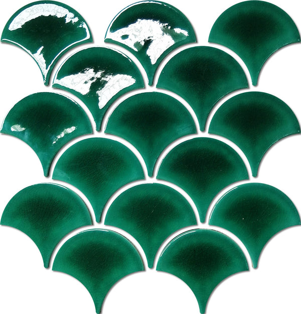 Fan Shaped Emerald Green (73mm) 259x273 (14 Sheet / m²)