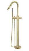 Round Pinless Freestanding Bath Mixer with Hand Shower Tiger Bronze
