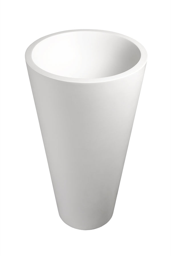 Annelie 910 Pillar Basin WTH Polished White 500x500x910