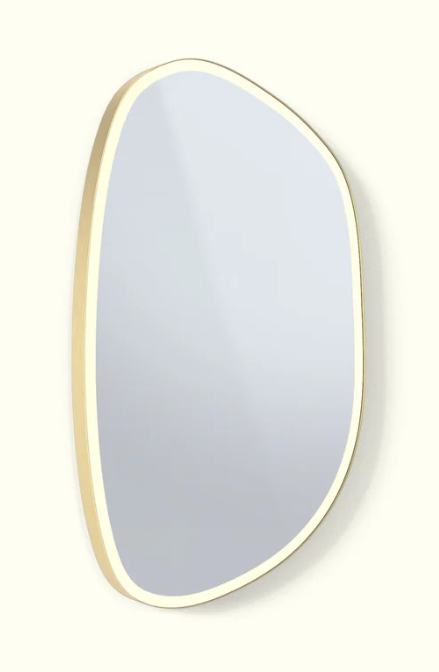 Lumena Organica - 720 x 1200mm - 50mm Frame - Pebble - Solid Brass Matte