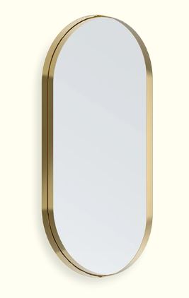 Deep Frame Pill Mirror - 0.6 x 1.2m - 50mm - White