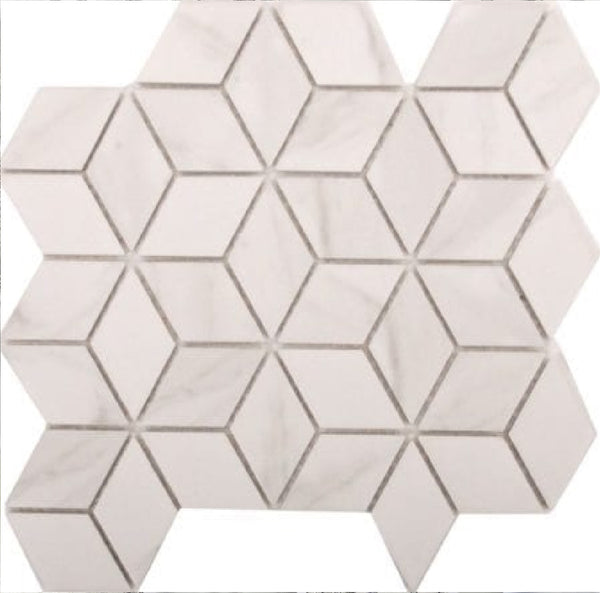 Carrara White Porcelain Cube 48x48 305x265 (12.5 Sheet / m²)