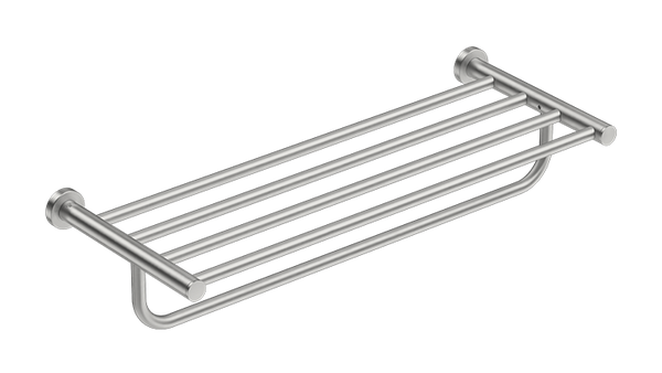 4693 Towel Shelf + Hang Bar 650mm - Brushed