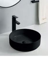 Surface Mounted Ceramic Basin - Round Matt Black