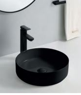 Surface Mounted Ceramic Basin - Round Matt Black