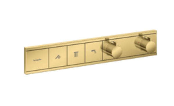 Hansgrohe Rainselect Thermostat For Concealed Installation For 3 Functions Polished Gold Optic