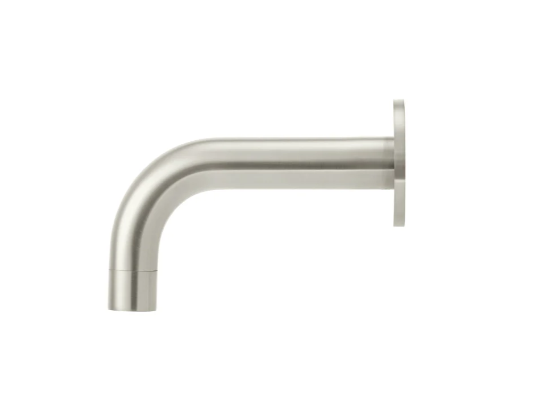 Meir Round Curved Basin Spout 130mm - Brushed Nickel