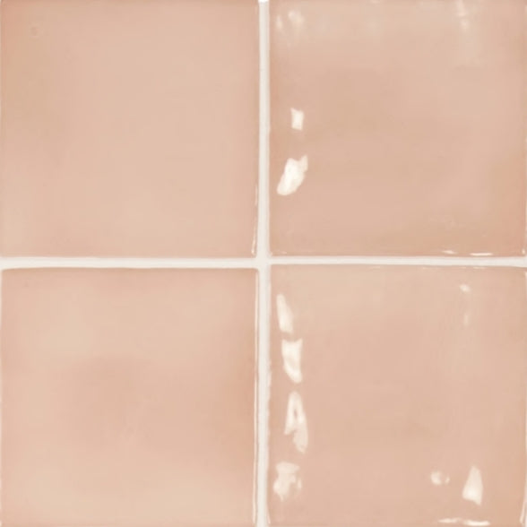 Manacor Cuadrado Blush Pink 100x100x9mm Ceramic Gloss Tiles (0.50sqm/box)