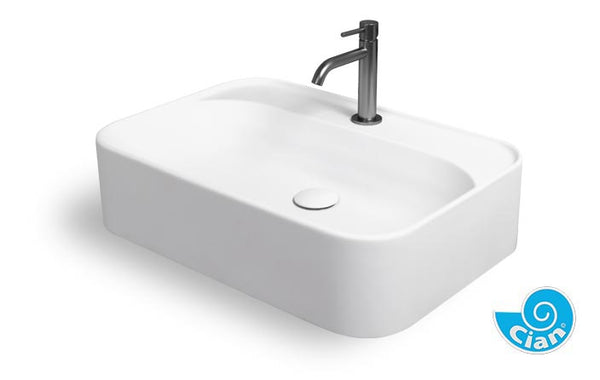 Mia Wall-hung Basin Polished White 595x406x150mm