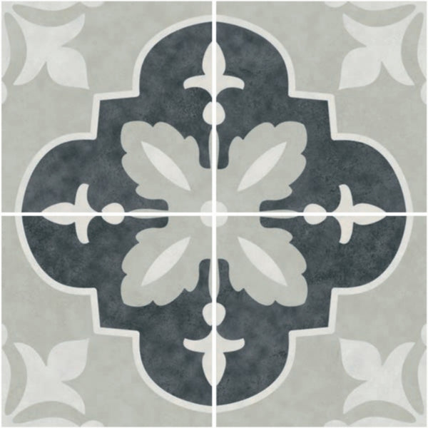 H15 Brianna Nora Coal 150x150x8.3mm Porcelain Matt Tiles (1.00sqm/box)