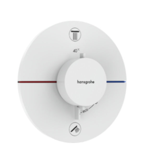 Hansgrohe Showerselect Comfort S Thermostat For Concealed Installation For 2 Functions Matt White